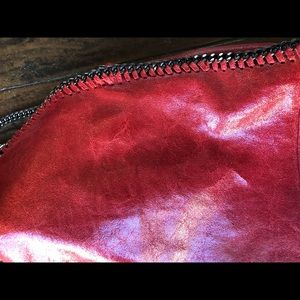 Red leather and chain bag. Similar to a Stella.
